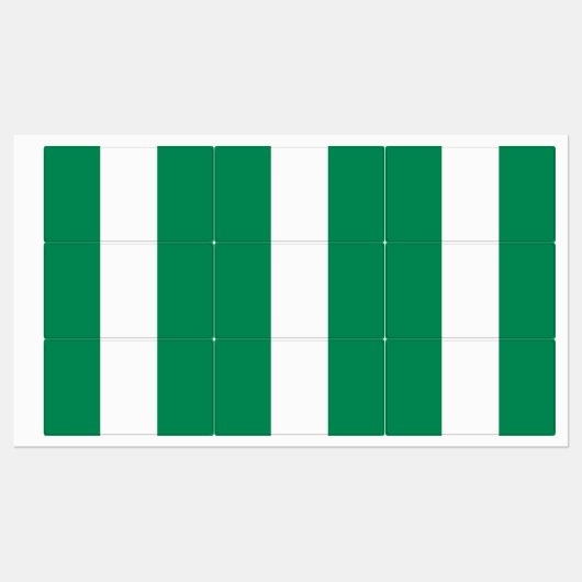 Étiquettes patriotiques avec drapeau du Nigeria (Feuille)