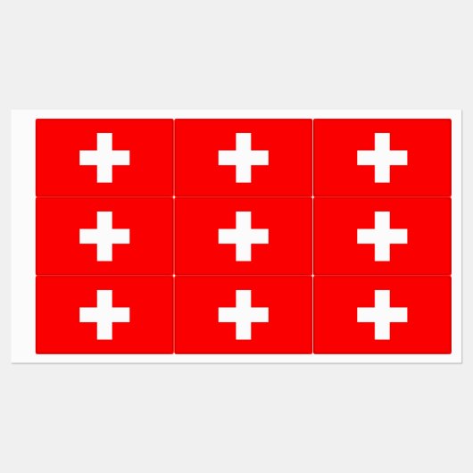 Étiquettes patriotiques avec drapeau suisse (Feuille)