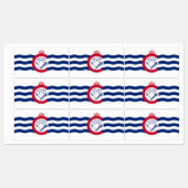 Étiquettes patriotiques avec le drapeau de Cincinn (Feuille)