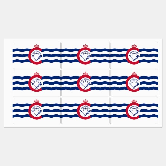 Étiquettes patriotiques avec le drapeau de Cincinn (Feuille)