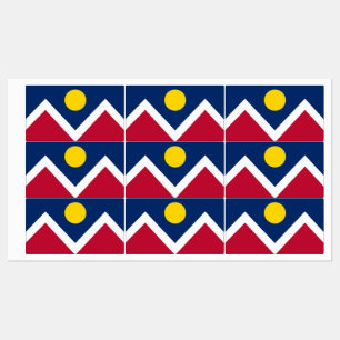 Étiquettes patriotiques avec le drapeau de Denver