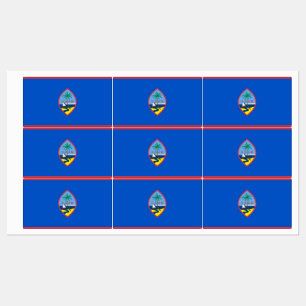 Étiquettes patriotiques avec le drapeau de Guam