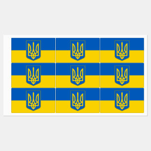 Étiquettes patriotiques avec le drapeau de l'Ukrai