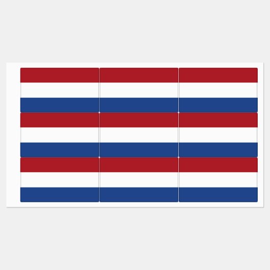 Étiquettes patriotiques avec le drapeau de Pays-Ba (Feuille)
