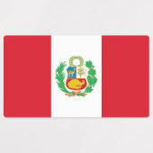 Étiquettes patriotiques avec le drapeau du Pérou (Design 2)