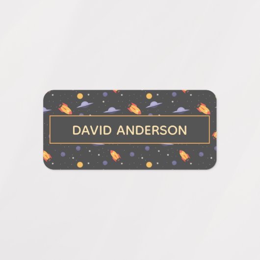 Étiquettes Pattern space ufo neutral color (Design 2)