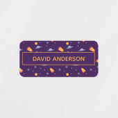 Étiquettes Pattern space ufo orange purple (Design 1)