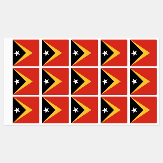 Étiquettes Pavillon du Timor oriental (Feuille)