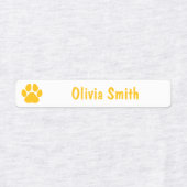 Étiquettes Paw Print Personalized Kids Name Labels (Design 1)