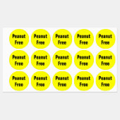 Étiquettes Peanut Free Food Allergy Restaurant School (Feuille)