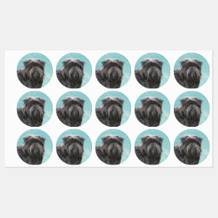 Étiquettes Peinture Affenpinscher - Joli art original chien
