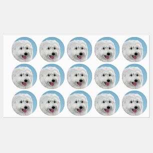 Étiquettes Peinture de chien des lowland polonais - Art du ch