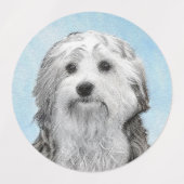 Étiquettes Peinture Lowchen - Cute Original Chien Art (Design 1)