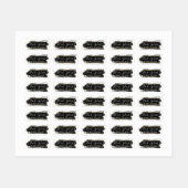 Étiquettes Peinture noire et vêtements géométriques modernes  (Feuille)