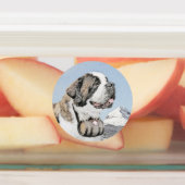 Étiquettes Peinture Saint Bernard - Cute Original Chien Art (Apposé)