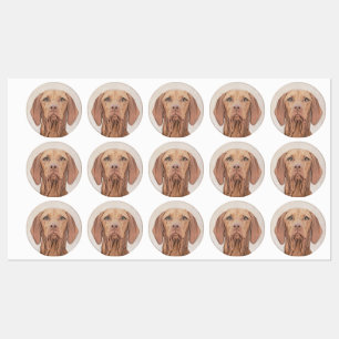 Étiquettes Peinture Vizsla - Joli art original chien