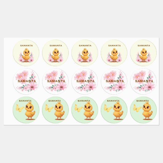 Étiquettes Personalized Chick Waterproof Labels (Feuille)