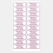 Étiquettes Personalized Golf Club ID Name Labels (Feuille)