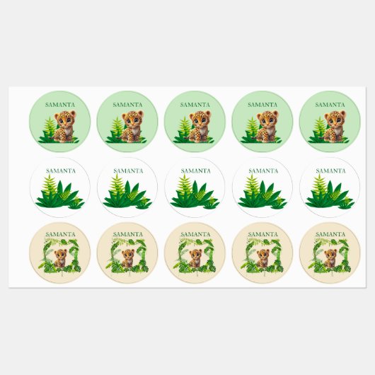 Étiquettes Personalized Leopard Waterproof Labels (Feuille)