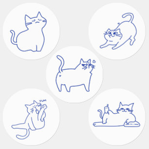 Étiquettes Personnage de chat blanc mignon drôle doodle