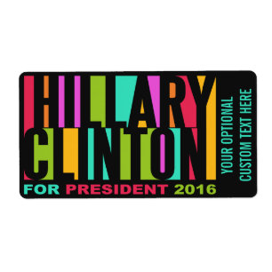 Étiquettes personnalisées colorées Hillary Clinton