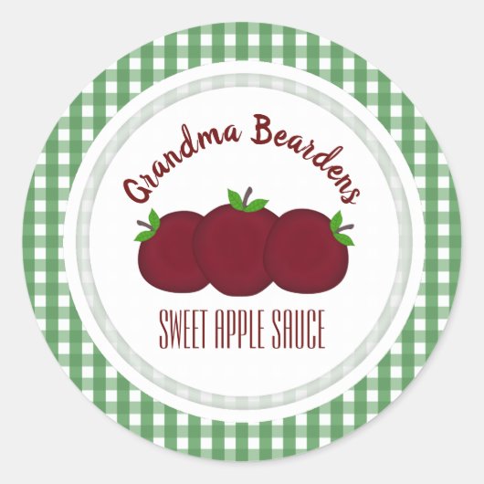 Étiquettes Personnalisées Pommes Et Damier (Devant)