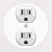 Étiquettes Personnaliser d'amusement de la prise de courant é (Design 1)