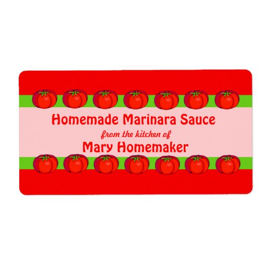 Étiquettes personnalisés de sauce tomate (Devant)