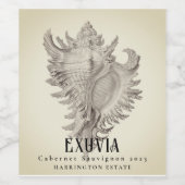 Étiquettes personnalisés de vin Mockup Sea Shell (Étiquettes simples)