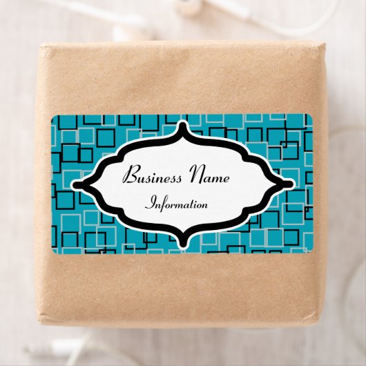 Étiquettes personnalisés rétro Turquoise (En situation)
