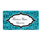 Étiquettes personnalisés rétro Turquoise (Devant)