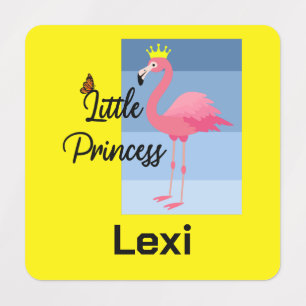 Étiquettes Petit Princess Flamant rose rose design - Petite p