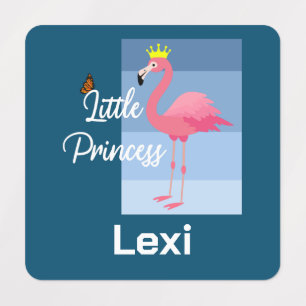 Étiquettes Petit Princess Flamant rose rose design - Petite p