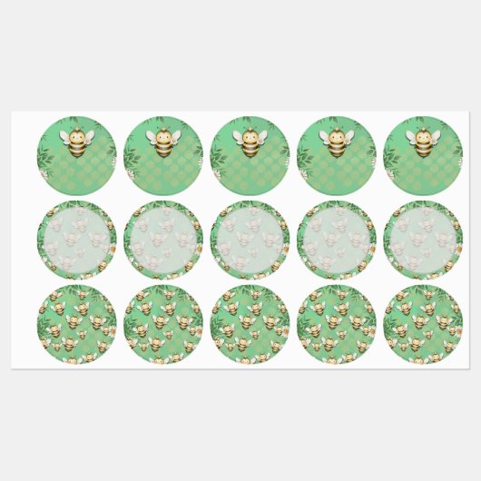 Étiquettes Petite bee buzz boisson alimentaire autocollants é (Feuille)