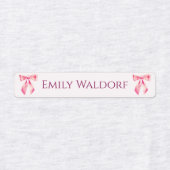 Étiquettes Pink & Purple Clothing School Labels with Bow (Design 1)