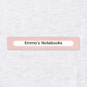 Étiquettes Pink & Sage Green Gingham Checker Custom Name (Design 1)