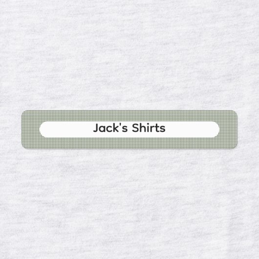 Étiquettes Pink & Sage Green Gingham Checker Custom Name  (Design 2)