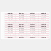 Étiquettes Pink & White Modern Minimalist Clothing Label (Feuille)