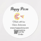 Étiquettes Pizza restaurant café pizzeria scan QR code comman (Design 1)