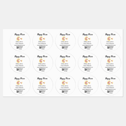 Étiquettes Pizza restaurant café pizzeria scan QR code comman (Feuille)
