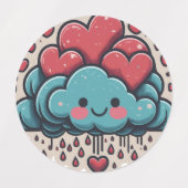 Étiquettes Pluie cardiaque joyeuse (Design 2)