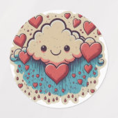 Étiquettes Pluie cardiaque joyeuse (Design 1)