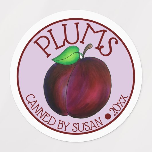 Étiquettes Plum Plum Plum Plum Plum Plum Fruit Mûr En Été (Design 2)