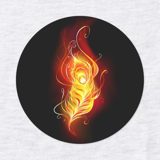 Étiquettes Plume de paon de feu (Design 1)