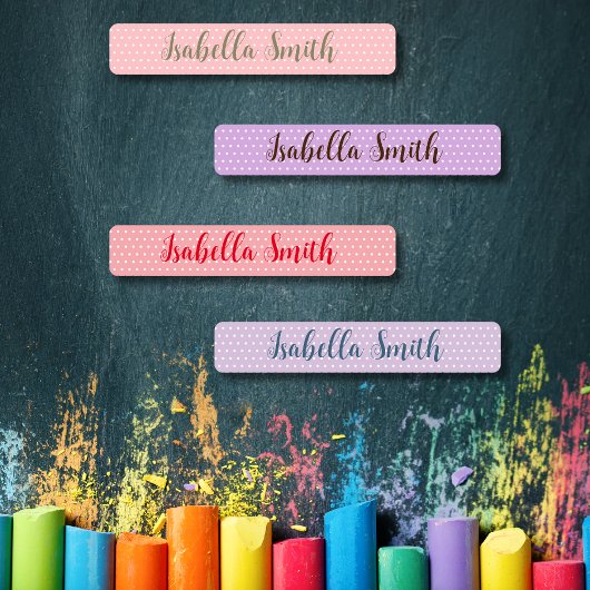 Étiquettes Pois imperméable vêtements de nom pour enfants