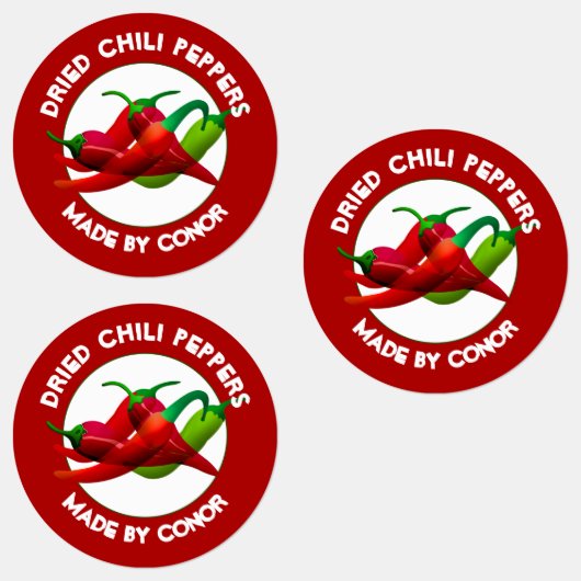 Étiquettes Poivrons de chili séchés (Groupe)