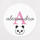 Étiquettes Porte-panda coutume Monogramme (Design 1)
