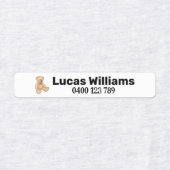 Étiquettes porter nom personnalisé & numéro de téléphone fer (Design 1)