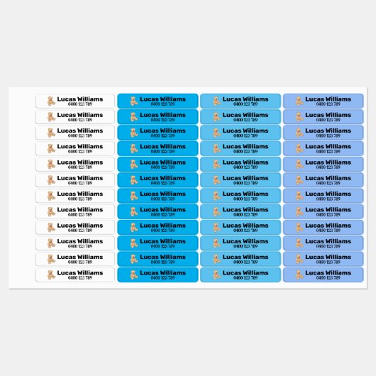 Étiquettes porter nom personnalisé & numéro de téléphone fer (Feuille)