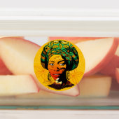 Étiquettes Portrait féminin africain avec coucher de soleil (Apposé)